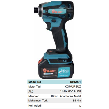 BHD 00931 AKÜLÜ TORKLU VİDALAMA 